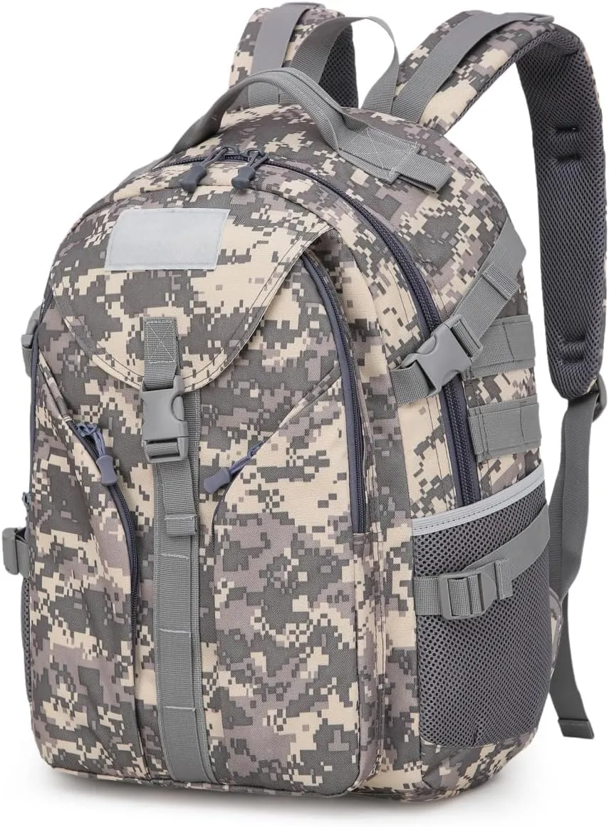 Tactical Backpack Military Molle Hiking 20-35L Outdoor tactical trekking trail camping mountaineering bag gray camouflage
