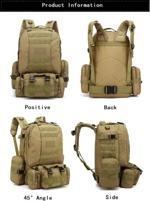 Tactical Backpack Military Molle Hiking 55L Outdoor mountaineering camping traveling camouflage tactical digital camouflage