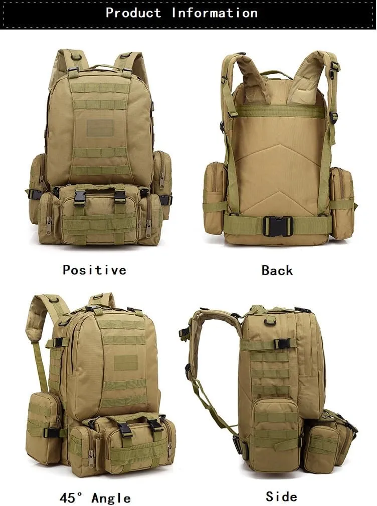 Tactical Backpack Military Molle Hiking 55L Outdoor mountaineering camping traveling camouflage tactical digital camouflage