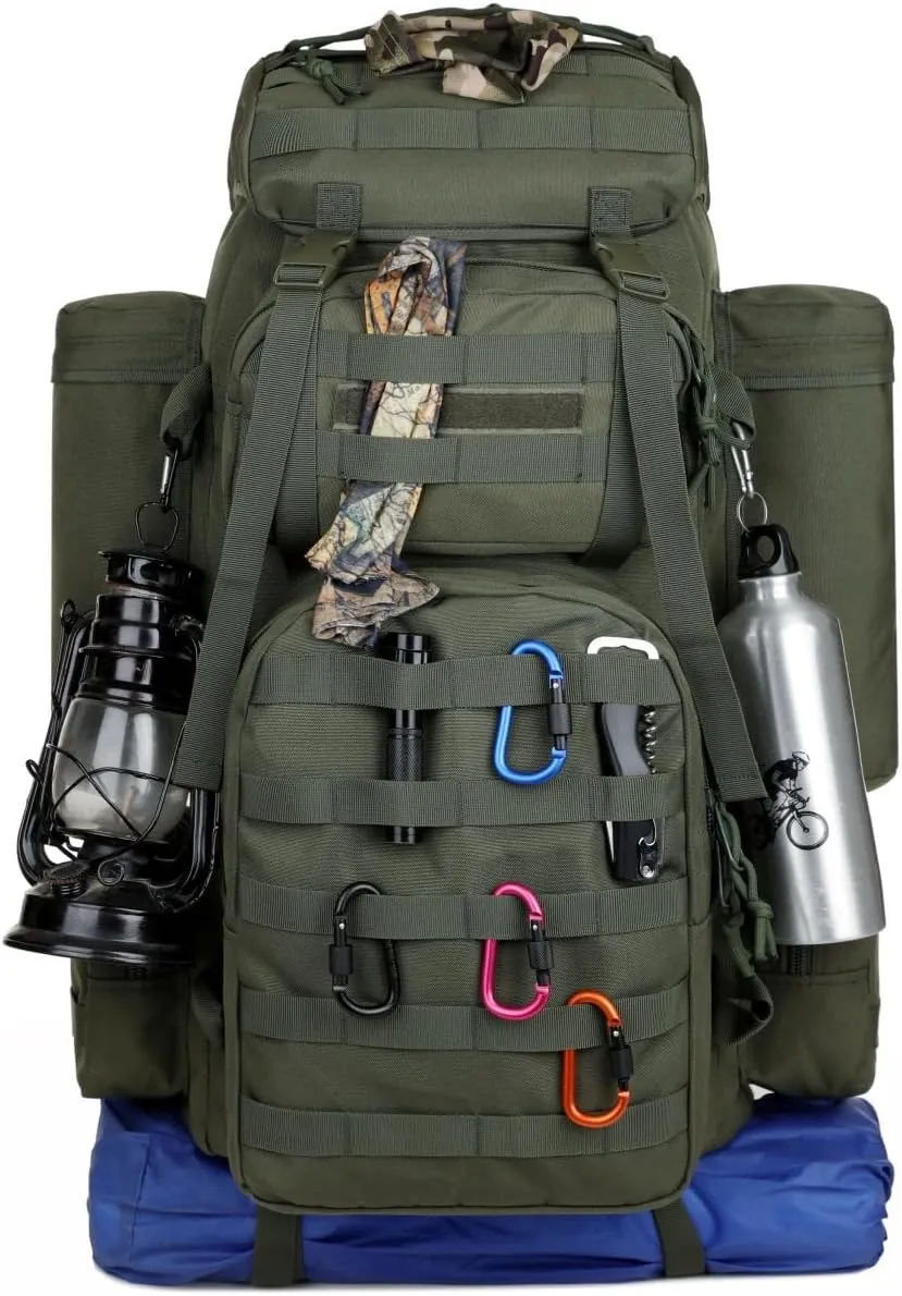 Tactical Backpack Military Molle Hiking 56-75L Outdoor Hiking Bag Backcountry Jungle Tactical Trekking Black