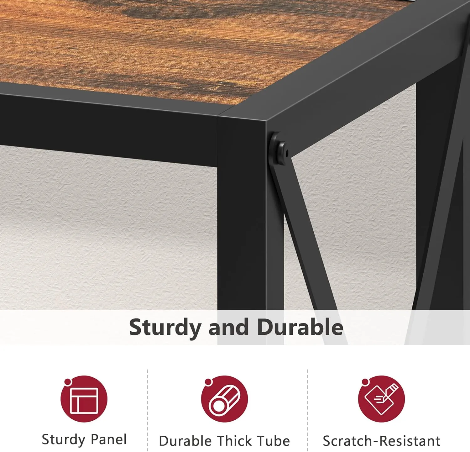 Tajsoon Console Table, 2-Tier Industrial entryway Table, 41.8”L Narrow Sofa Table with Shelves, Entrance Table for Entryway, Hallway, Living Room, Foyer, Corridor, Office, Rustic Brown