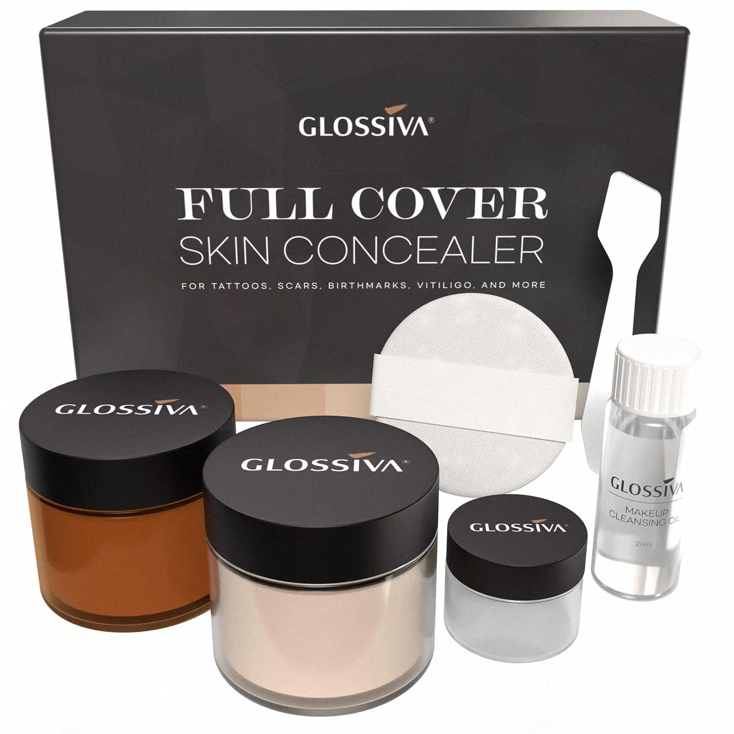 Tattoo Cover Up Makeup Waterproof Concealer For Dark Spots, Scars, Vitiligo, And More - 2x30ml - Use on Body, For Legs, for Men and Women (2x30ml)