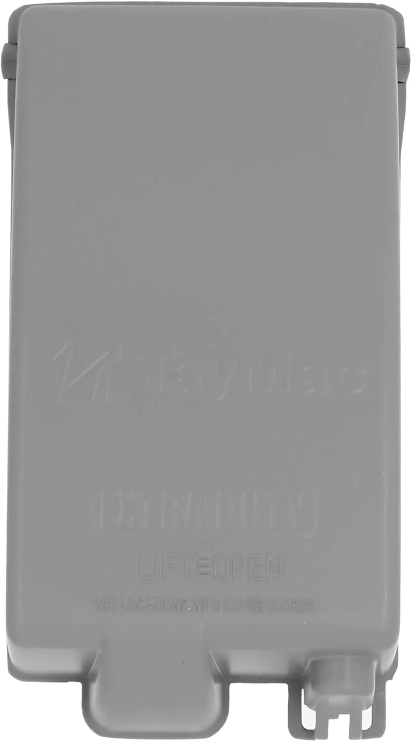 TayMac MX4280S 1-Gang Extra Duty In-Use Cover, Weatherproof Metal Low Profile 8-in-1, 3.5 in. Deep, Vertical, Gray