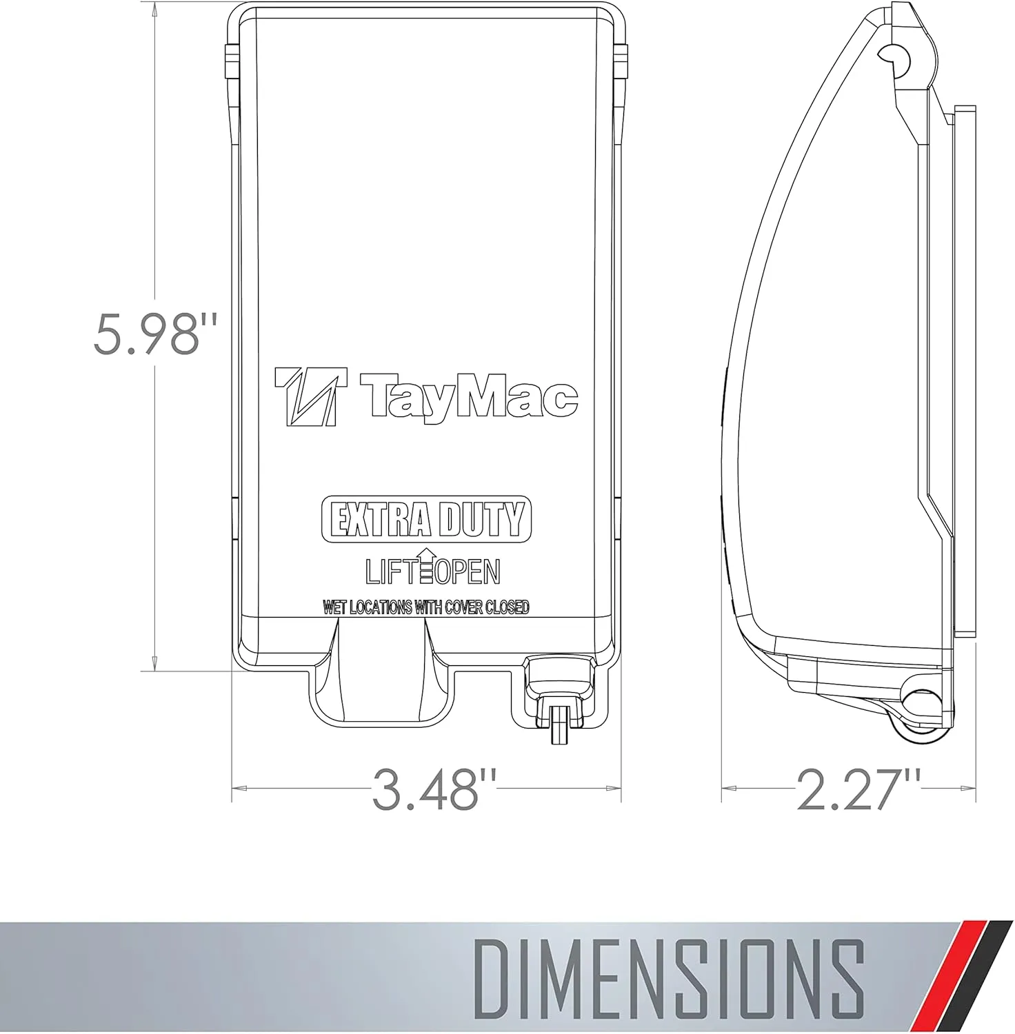 TayMac MX4280Z EXTRA DUTY Bronze 1-Gang Expandable Weatherproof In-Use 2-in. to 3-1/2-in. Electrical Outlet Cover, Vertical, Outdoor Outlet Cover for Electrical Box, UFAST Configuration