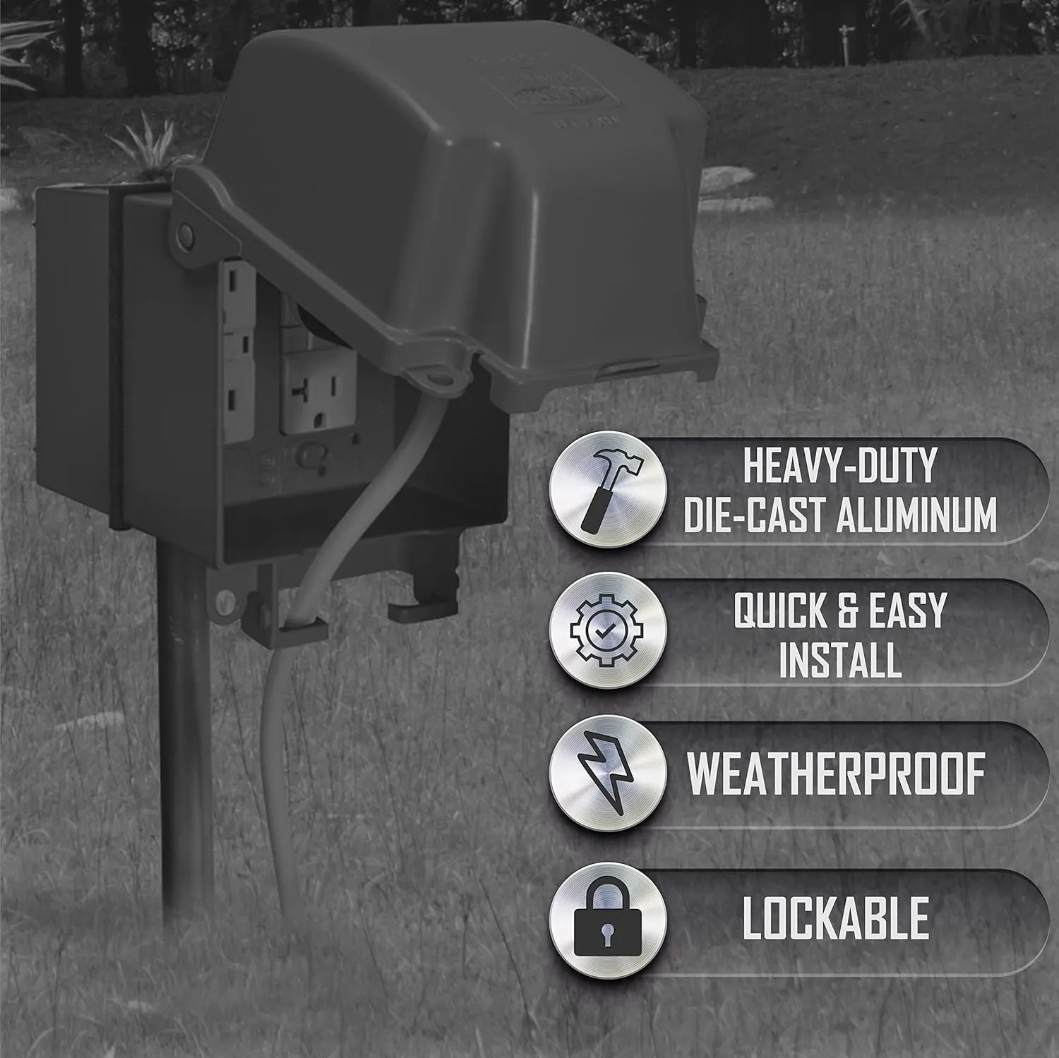 TAYMAC MX7200 RaynGuard Extra Duty Metal Weatherproof in-Use Cover, 2-Gang, Gray