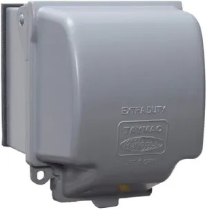 TAYMAC MX7200 RaynGuard Extra Duty Metal Weatherproof in-Use Cover, 2-Gang, Gray