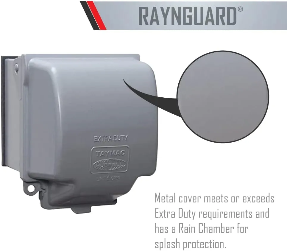 TAYMAC MX7200 RaynGuard Extra Duty Metal Weatherproof in-Use Cover, 2-Gang, Gray