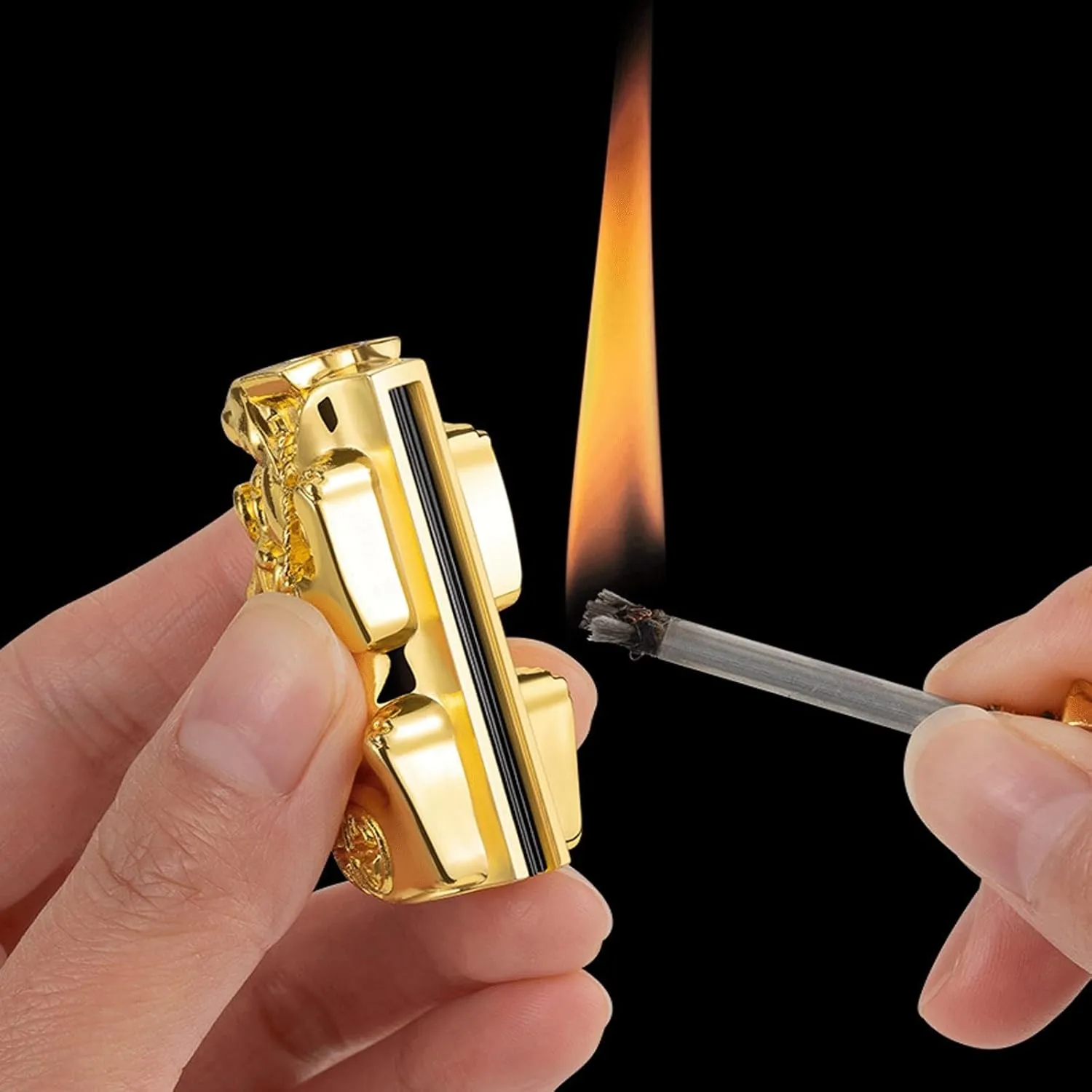 Ten Thousand Matches, Kerosene Lighter, Open Flame, Waterproof Design, Convenient Lighter, can be Placed as an Ornament in The Living Room or Bedroom (Fuel not Included)(Gold)