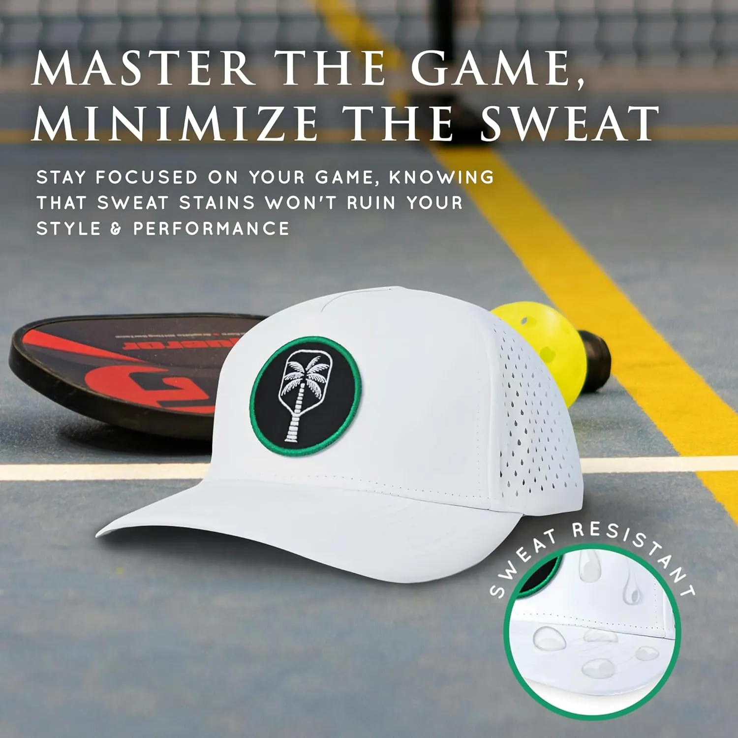 The Daytime Performance Pickleball Hat-100% Waterproof,Sweat-Resistant & Lightweight-Performance Hats for Unisex