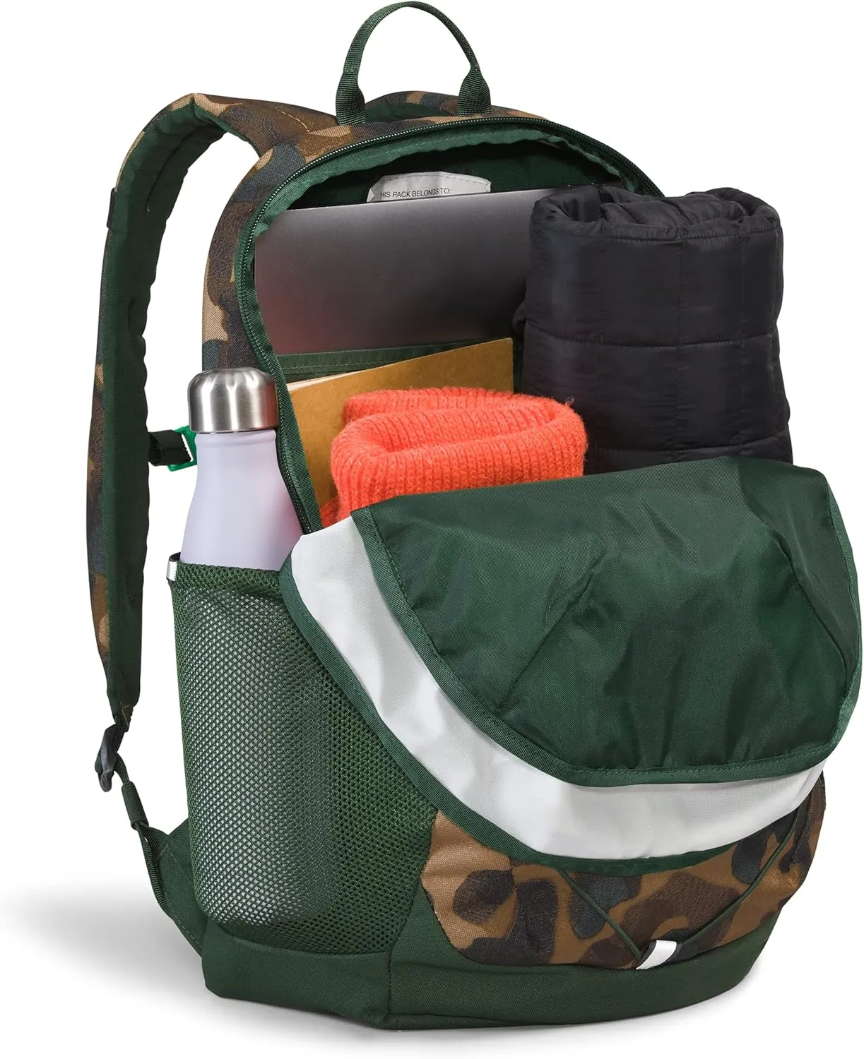 THE NORTH FACE Teen Court Jester Backpack, Utility Brown Camo Texture Print/Pine Needle/TNF Black, One Size
