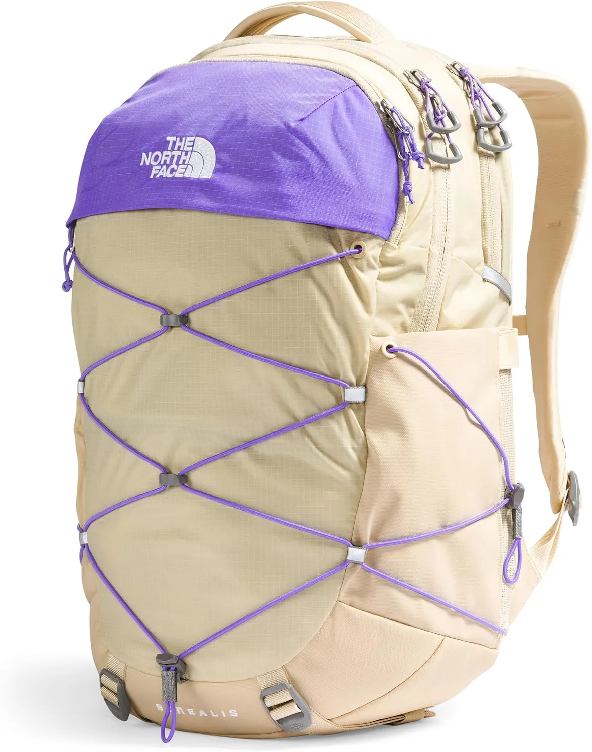 THE NORTH FACE Women's Borealis Commuter Laptop Backpack, Gravel/Optic Violet, One Size
