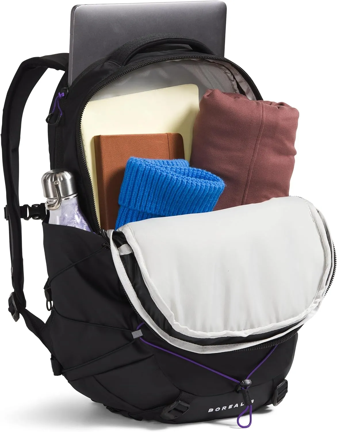 THE NORTH FACE Women's Borealis Commuter Laptop Backpack, TNF Black/Peak Purple, One Size