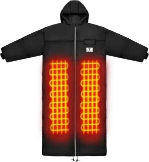 Thermotuff Wearable Battery-Heated Sleeping Bag with with Long Sleeves, Pockets and Adjustable Drawstring | Ideal for Camping, Cold Weather Hiking, and Stadium Sak Blanket | Black