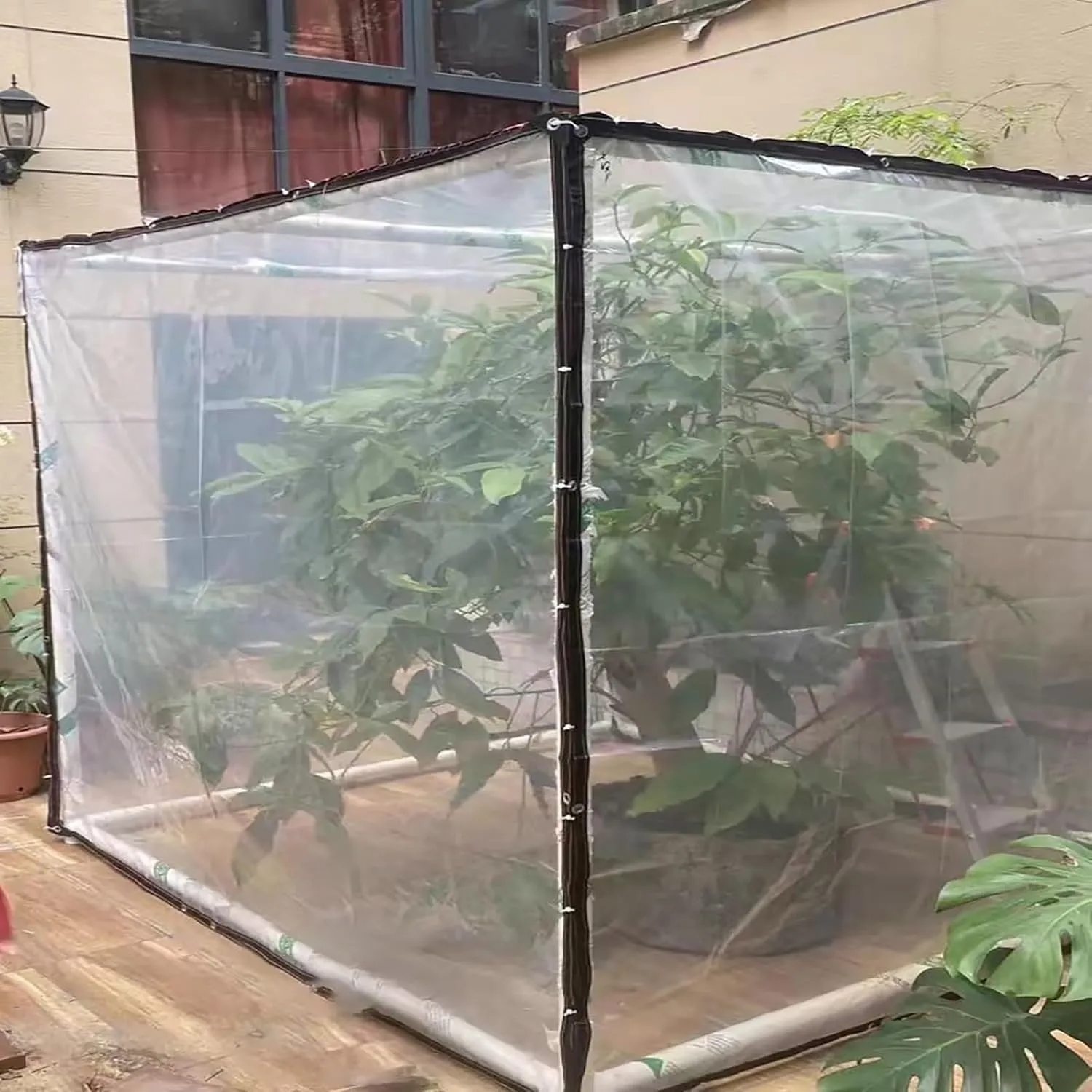 Thickened Tear Resistant Clear Tarps Waterproof Transparent Tarpaulin,for Covering Henhouse Porch Canopy Plant Camping,Plastic Tarpaulins(7x13 ft(2x4m))