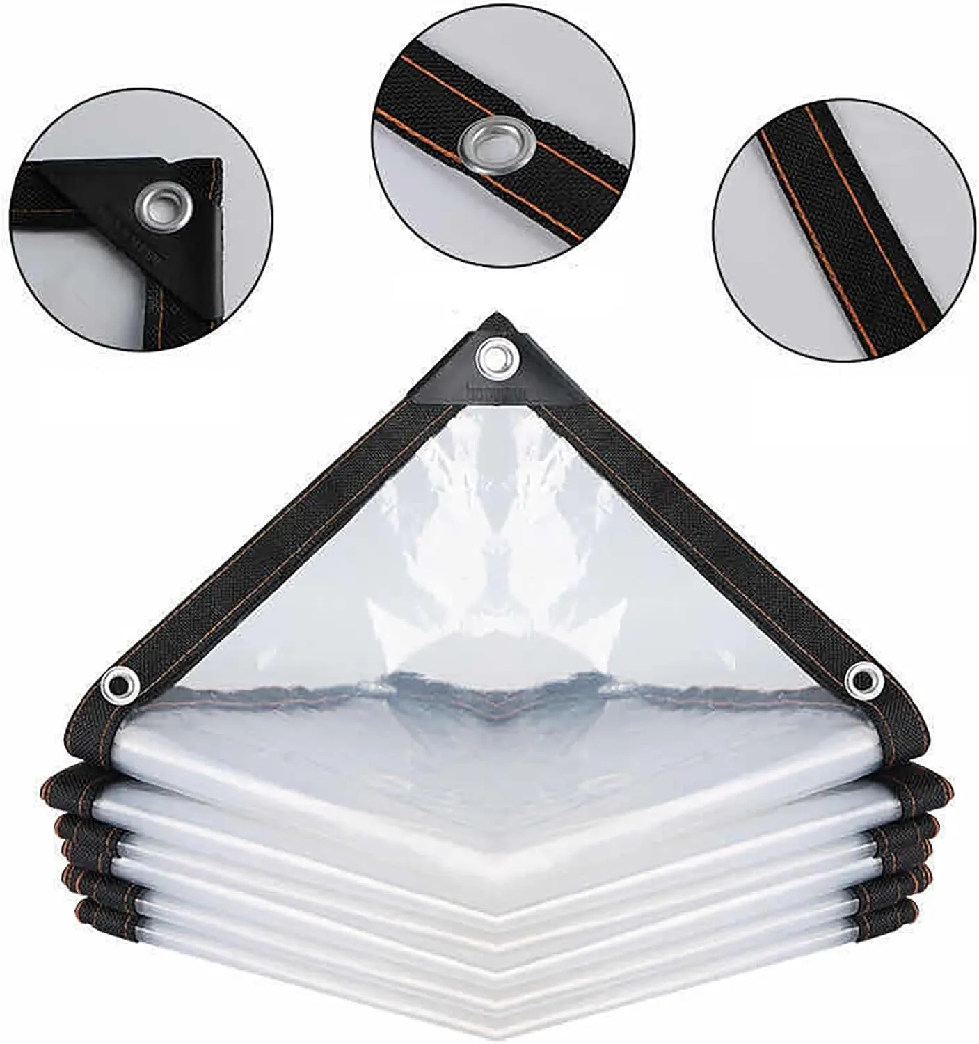 Thickened Tear Resistant Clear Tarps Waterproof Transparent Tarpaulin,for Covering Henhouse Porch Canopy Plant Camping,Plastic Tarpaulins(7x13 ft(2x4m))