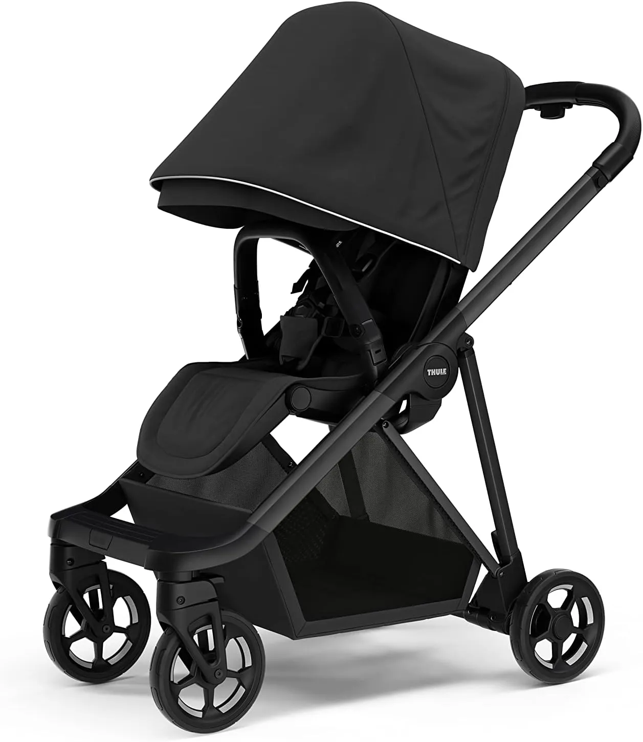 Thule Shine baby stroller, Full-size stroller features, Compact and lightweight design, Reversible seat, Spacious storage basket, Adjustable leg rest, Easy one-hand fold