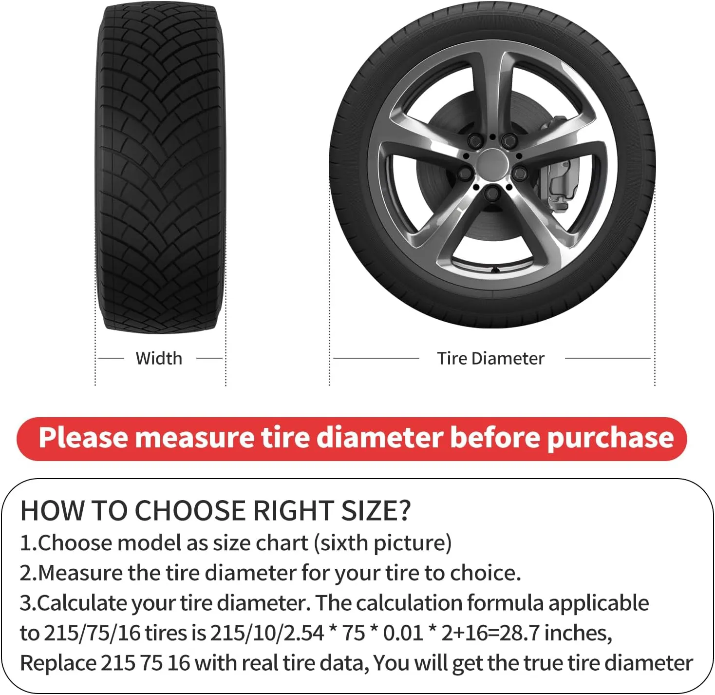 Tire Covers 4 Pack,Tough Tire Wheel Protector for Jeep, Camper, SUV, Travel Trailer,RV, Truck,Universal Outdoor Waterproof Anti-UV Snow Sun Rain Tire Covers Set Fits Tire Diameters 27-29 Inches