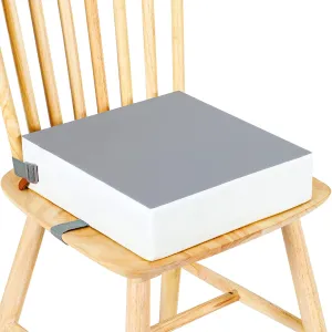 Toddler Booster Seat for Dining Table Chair,Non-Slip Bottom Baby Kid Booster Seat for Dining Table,2 Adjustable Straps,Portable Booster Seat for Table Travel Booster Seat for Toddler(Grey White)