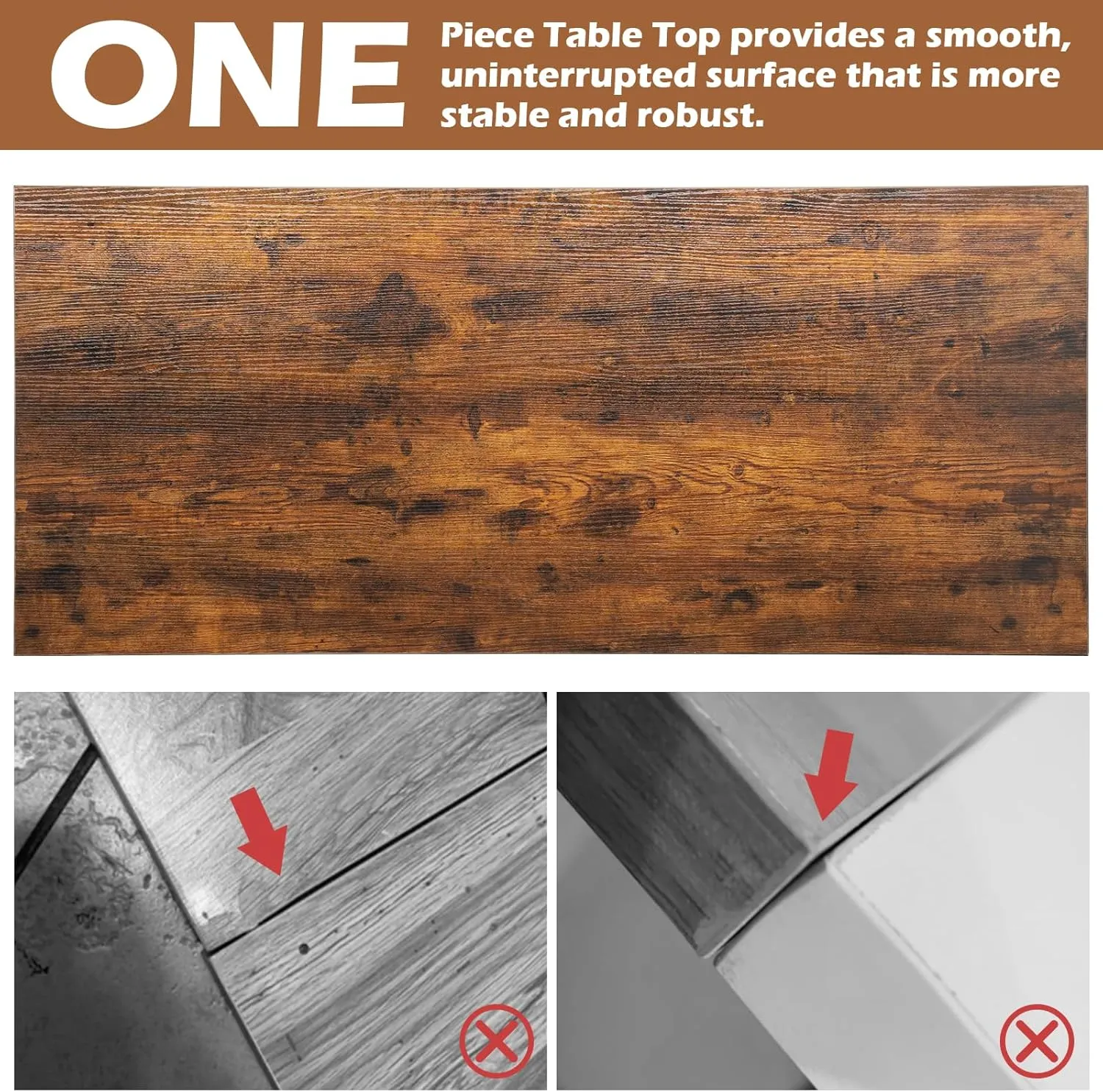 TOPSKY One-Piece Table Top for Electric Standing Desk Adjustable Desk (Rustic Brown, 54"x23.4"x1.2")