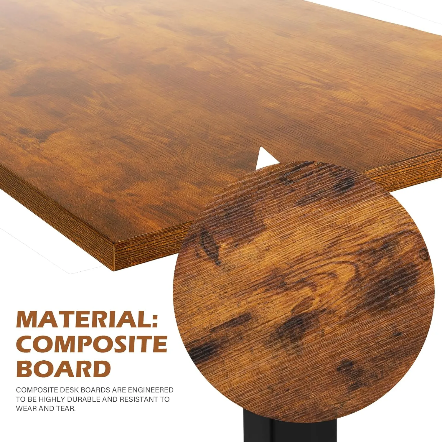 TOPSKY One-Piece Table Top for Electric Standing Desk Adjustable Desk (Rustic Brown, 54"x23.4"x1.2")
