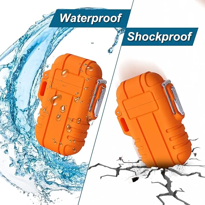 Torch Lighter Butane Lighter Waterproof Windproof Lighter Mens Gifts Lighter for Candle Camping Family Use (Without Butane) (Orange)