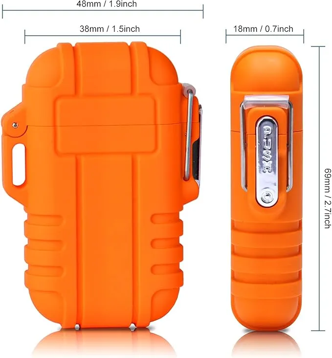 Torch Lighter Butane Lighter Waterproof Windproof Lighter Mens Gifts Lighter for Candle Camping Family Use (Without Butane) (Orange)