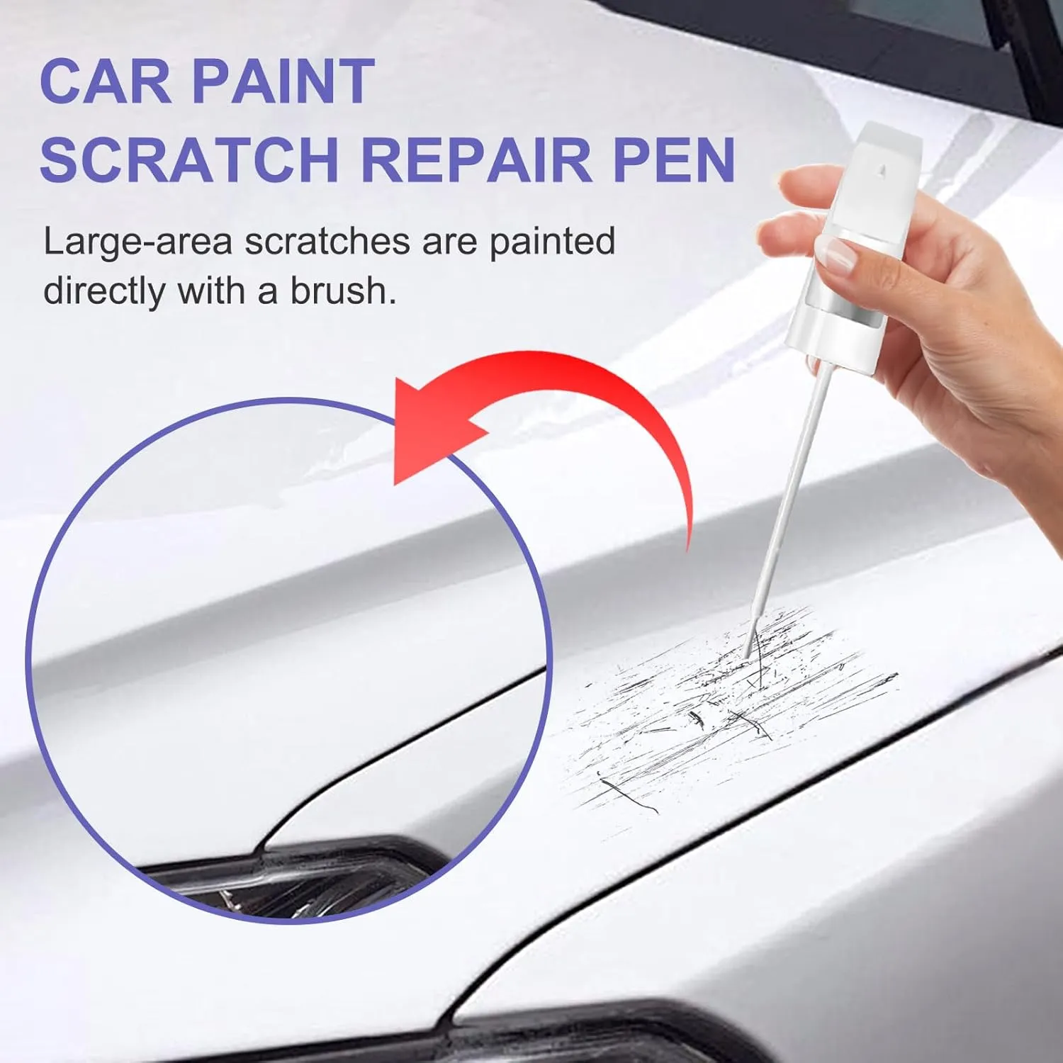Touch Up Paint for Benz Cirrus White(650/9650)-Exact Match–Chips and Nicks TouchUp Paint Pen Scratch Repair Car Accessories Car Paint Pen for Erase Car Scratches