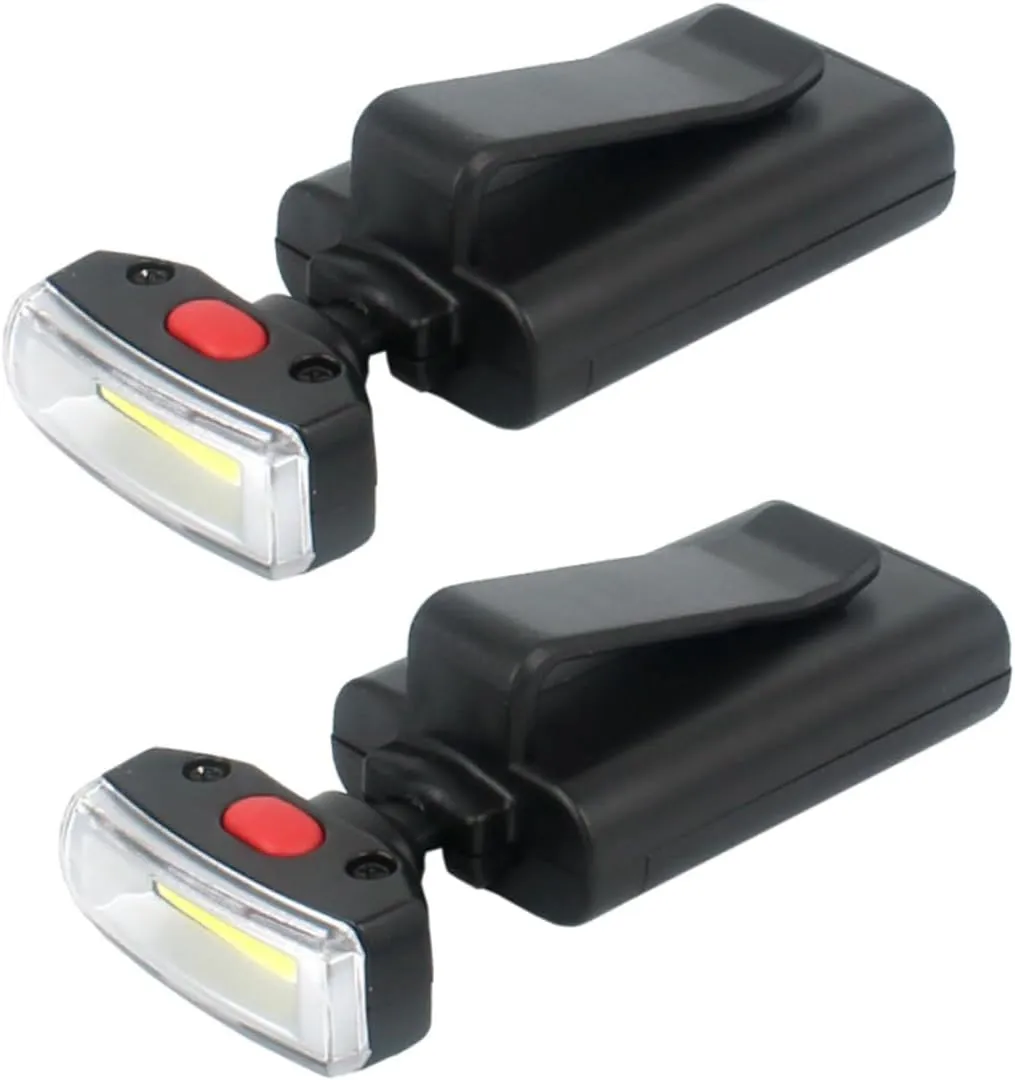 Toyvian 2sets Adjustable Angle Led Hat Lamp Clip Light for Camping Hiking and Home Use Wide Beam 2pcs*2