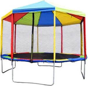Trampoline Canopy, 6/8/10/12/13/14/15/16Ft Colorful Trampoline Sun Shade Cover Without Frame, Outdoor Oxfabric Trampoline Tent Sunshade, Cover Canopy Only,Colorful,8Ft/Colorful/15Ft