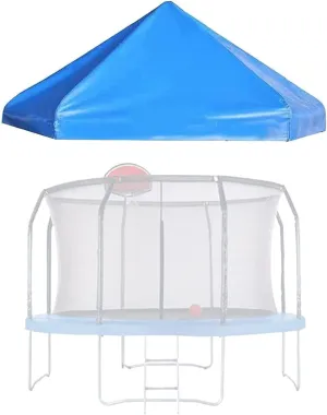 Trampoline Canopy, 6/8/10/12/14/16FT Trampoline Sun Shade Cover with Top Bracket, Outdoor Oxford Fabric Rainproof Trampolines Accessories, for Sunshine and Rain Snow,Blue,14FT