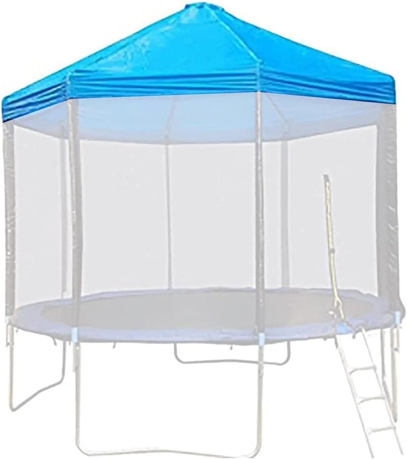 Trampoline Canopy, 8FT Trampoline Sun Shade Cover with Top Bracket, Outdoor Oxford Fabric Rainproof Trampolines Accessories, for Sunshine and Rain Snow,Blue,8FT
