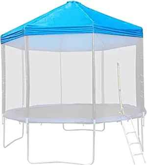 Trampoline Canopy, Outdoor Trampoline Sun Shade Cover with Top Bracket, Oxford Fabric Rainproof Trampolines Accessories, for Sunshine and Rain Snow,Blue,6FT