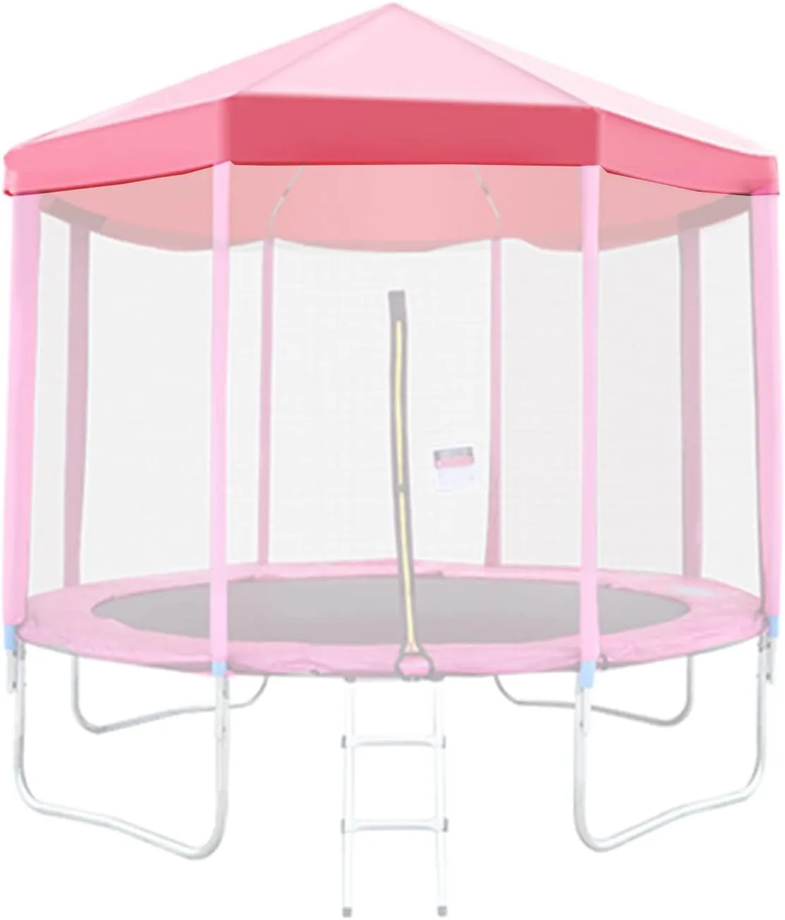 Trampoline Canopy, Outdoor Trampoline Sun Shade Cover with Top Bracket, Oxford Fabric Rainproof Trampolines Accessories, for Sunshine and Rain Snow,Pink,14FT