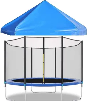 Trampoline Canopy, Outdoor Trampoline Sun Shade Cover Without Frame, Oxfabric Material Trampoline Tent Sunshade, for Sunshine and Rain Snow Trampolines Accessories,Blue,8Ft/Blue/16Ft
