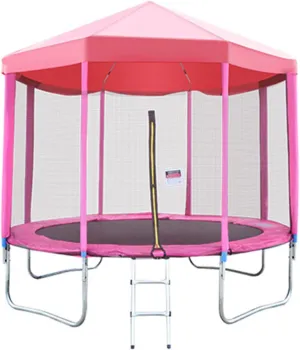 Trampoline Canopy, Oxford Fabric Trampoline Sun Shade Cover with Top Bracket, Outdoor Rainproof Trampolines Accessories, for Sunshine and Rain Snow,Pink,6FT