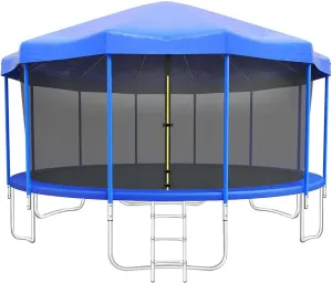 Trampoline Canopy Tent, Trampoline Shade Cover with Frame for 6ft, 8ft, 10ft, 12ft, 14ft, 16ft Trampolines Cover Top Accessories, Outdoor Sports Sun Shade Top Cover Roof - Sunshade, Rain and Snow (Si