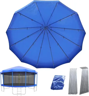 Trampoline Canopy Tent, Trampoline Shade Cover with Frame for 6ft, 8ft, 10ft, 12ft, 14ft, 16ft Trampolines Cover Top Accessories, Outdoor Sports Sun Shade Top Cover Roof - Sunshade, Rain and Snow