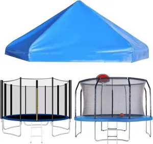 Trampoline Sun Shade Cover, 6/8/10/12/14/16Ft Trampoline Canopy with Supporting Frame, Outdoor Fitness Backyard Trampoline Tent Sunshade, Sunshine and Rain Snow Trampolines Accessories,Blue,10Ft/