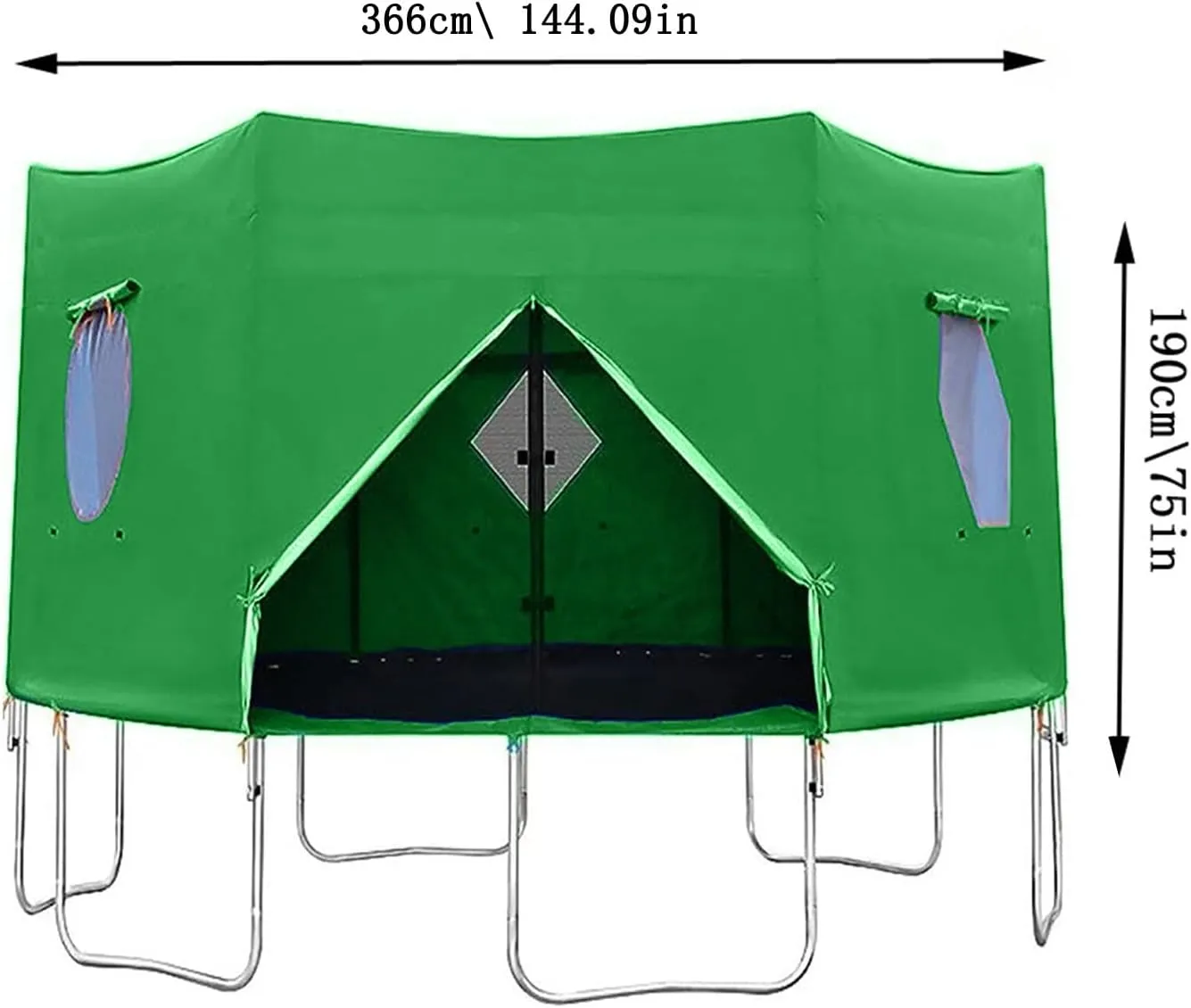 Trampoline Tent, 2025 New Upgrade Outdoor Tent, Trampoline Cover with Rainproof Tent and Sunshade Outdoor Protective Fabric for Jumping, Trampoline Sun Protection, 6FT/8FT/10FT/12FT/14FT