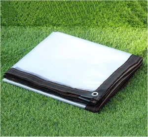 Transparent Tarpaulin, Garden Clear Waterproof Tarp Anti Freezing Rainproof Film Cloth Insulation Canopy PE Plastic Cover(15' x 21')