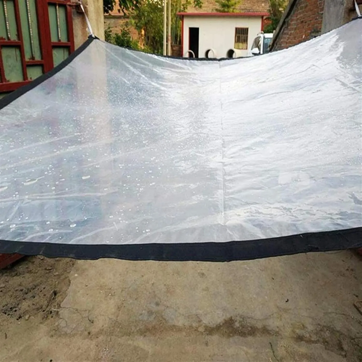Transparent Tarpaulin, Garden Clear Waterproof Tarp Anti Freezing Rainproof Film Cloth Insulation Canopy PE Plastic Cover(15' x 21')