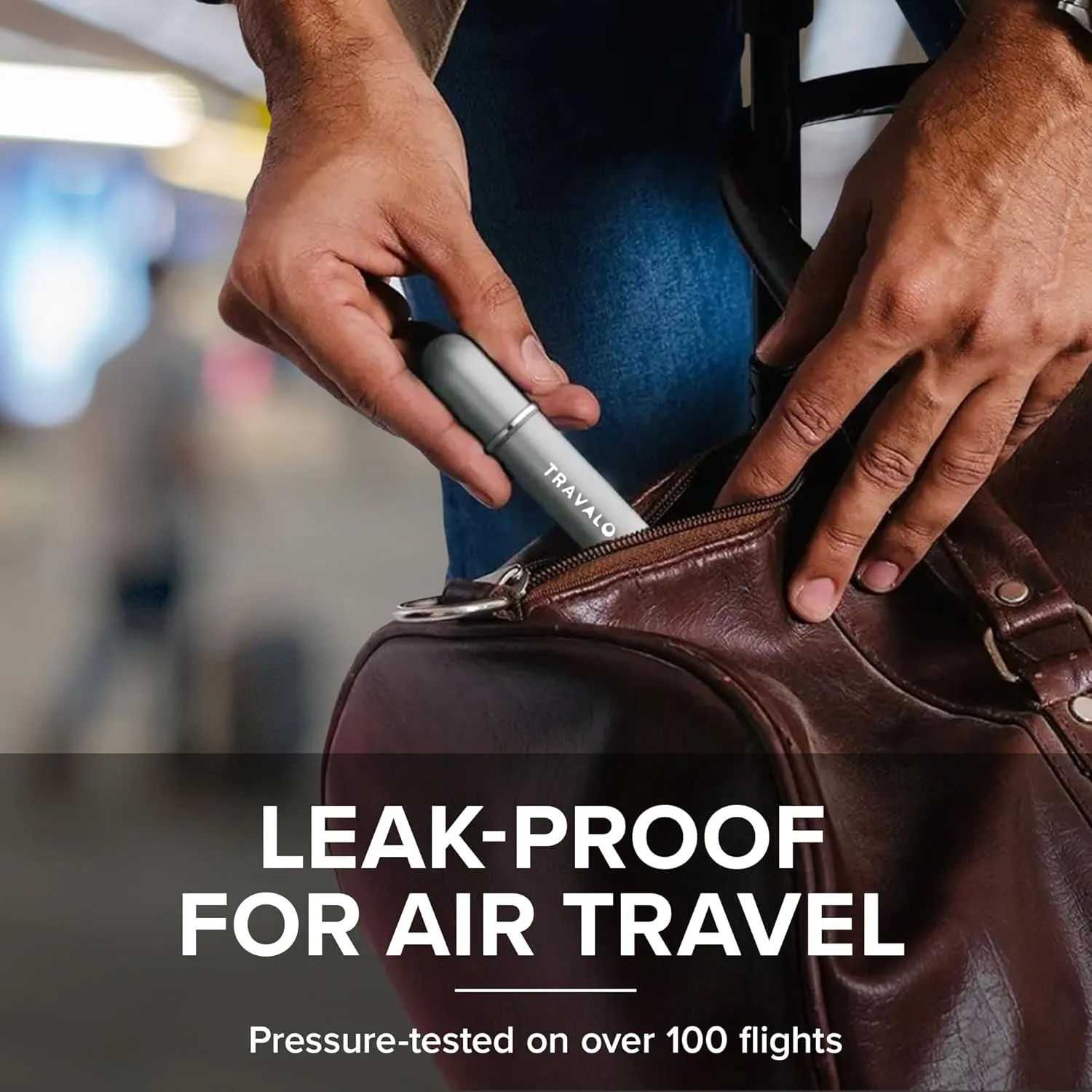 Travalo Classic HD Perfume Atomizer - Leak-Proof and TSA Approved for Air Travel - Reusable, Airtight, Easy-Fill Mini Pump Sprayer - Lightweight, Elegant Design w/ Volume Window - Silver 0.17oz