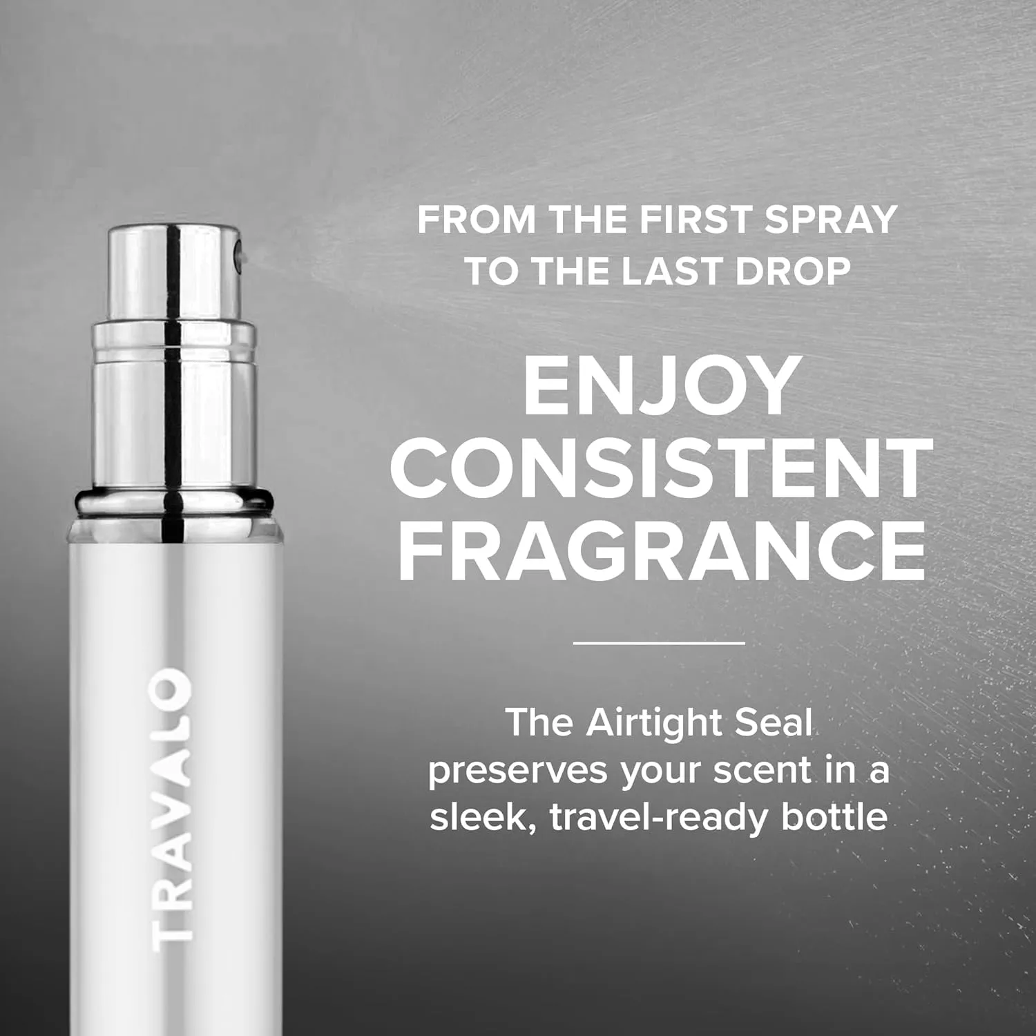 Travalo Classic HD Perfume Atomizer - Leak-Proof and TSA Approved for Air Travel - Reusable, Airtight, Easy-Fill Mini Pump Sprayer - Lightweight, Elegant Design w/ Volume Window - Silver 0.17oz
