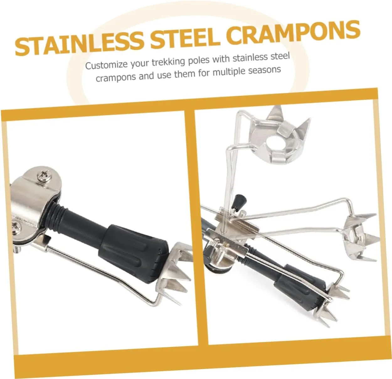 Trekking Poles Cleats Climbing Poles Crampons for Walking Cane Trekking Poles Crampon Cane Grip