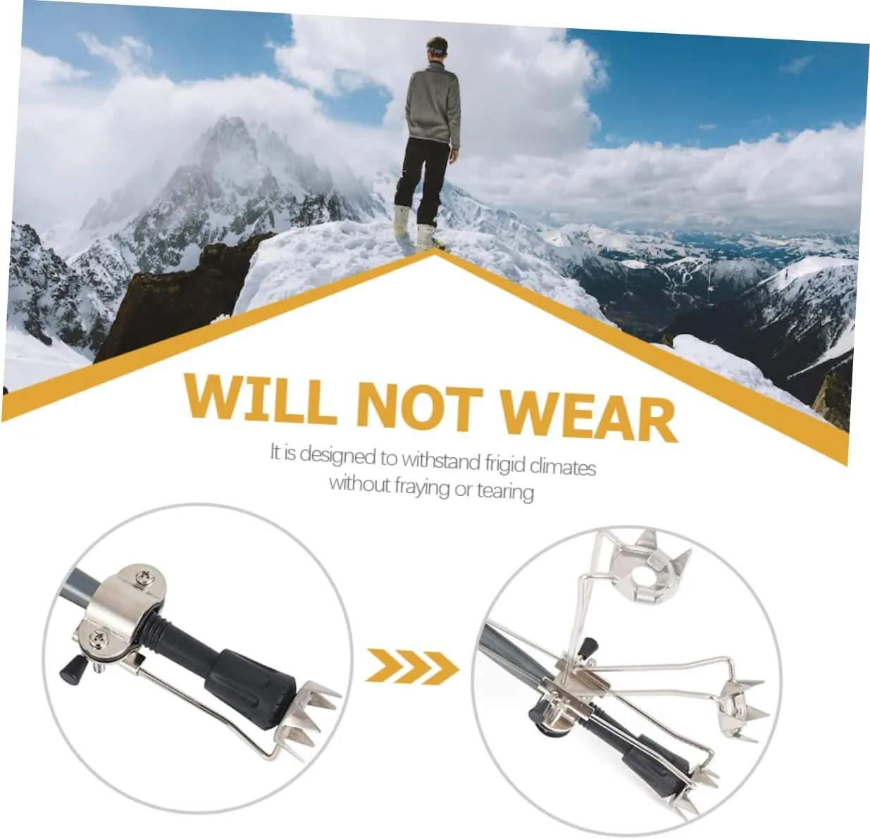 Trekking Poles Cleats Climbing Poles Crampons for Walking Cane Trekking Poles Crampon Cane Grip