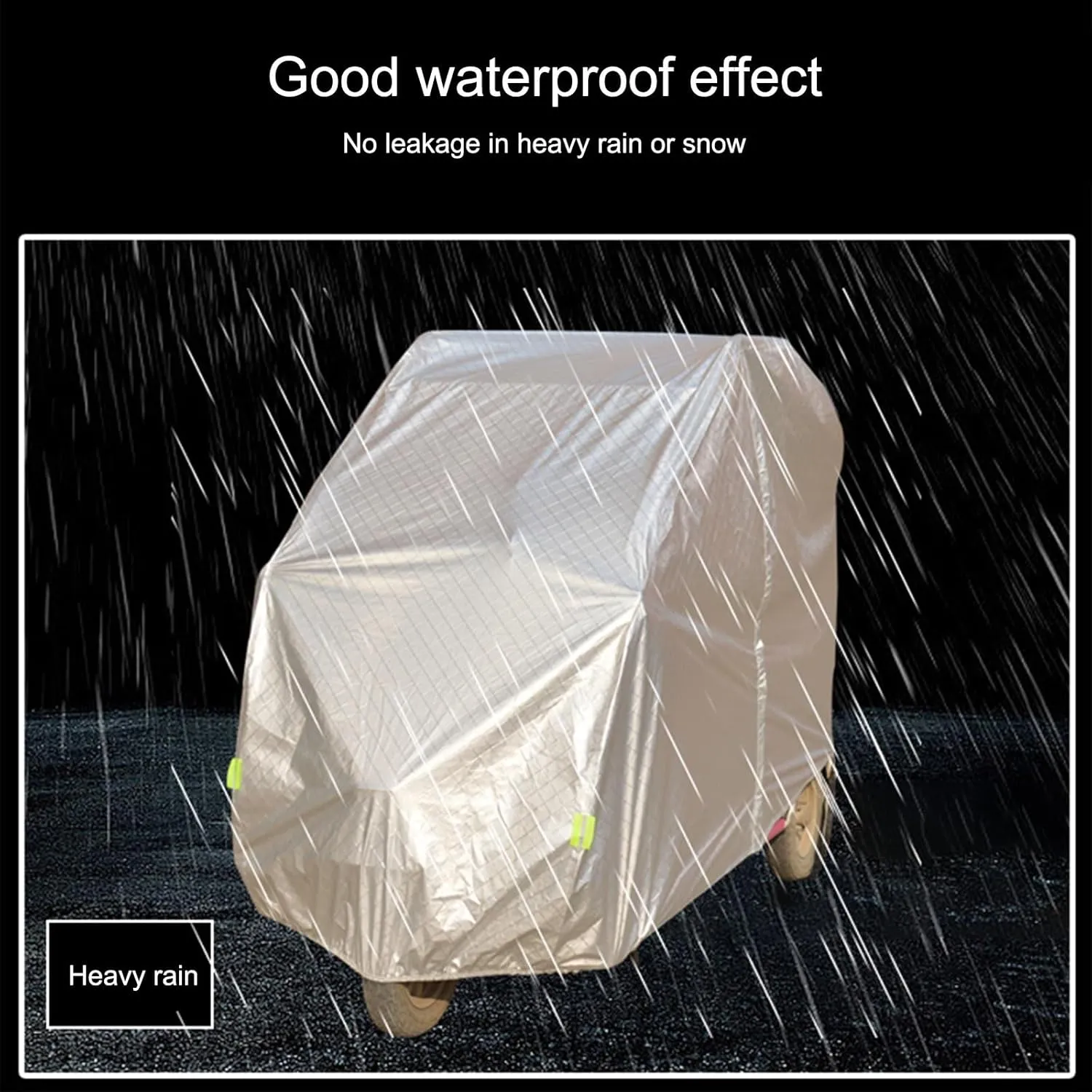 Tricycle Cover, Outdoors Indoors Dust Wind Proof Anti-UV 3 Wheeled Bike Cover, Lock Holes and Storage Bag, with Night Reflective, Waterproof and All-Weather(Gray,280 * 140cm/110 * 55in)