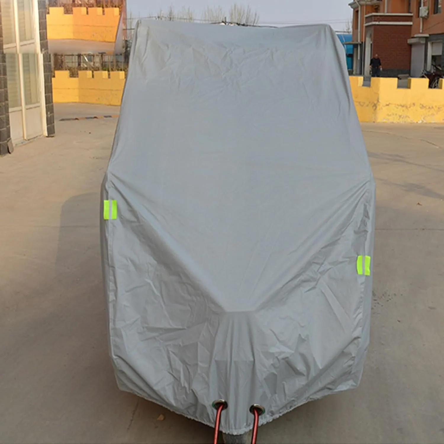 Tricycle Cover, Outdoors Indoors Dust Wind Proof Anti-UV 3 Wheeled Bike Cover, Lock Holes and Storage Bag, with Night Reflective, Waterproof and All-Weather(Gray,280 * 140cm/110 * 55in)