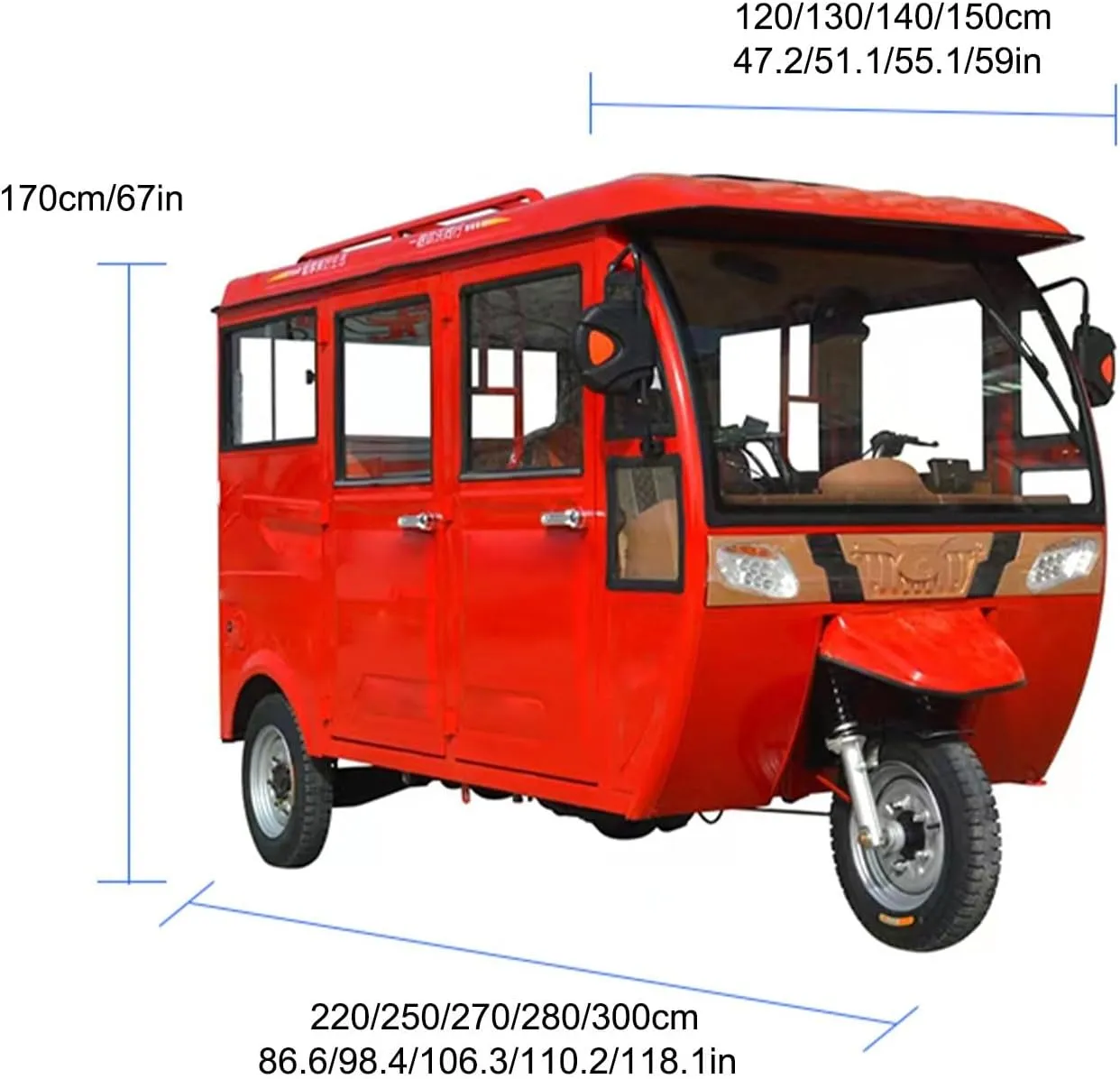 Tricycle Cover, Outdoors Indoors Dust Wind Proof Anti-UV 3 Wheeled Bike Cover, Lock Holes and Storage Bag, with Night Reflective, Waterproof and All-Weather(Gray,280 * 140cm/110 * 55in)