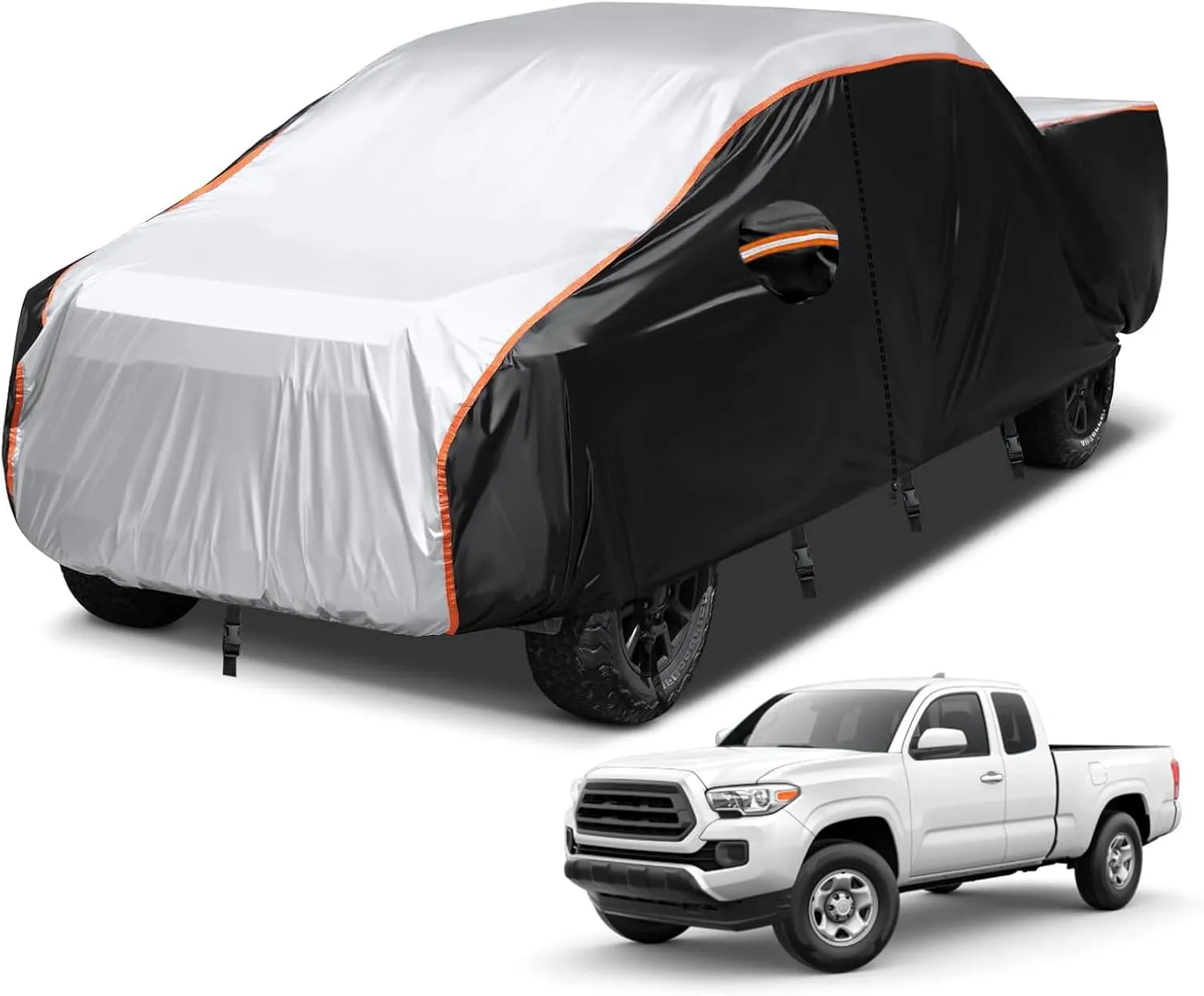 Truck Car Cover Outdoor Pickup Truck Cover Rain UV Protection 420D Trucks Protection Cover Hail Protector Car Cover Universal Fit Trucks Length Up 210 to 230 inch