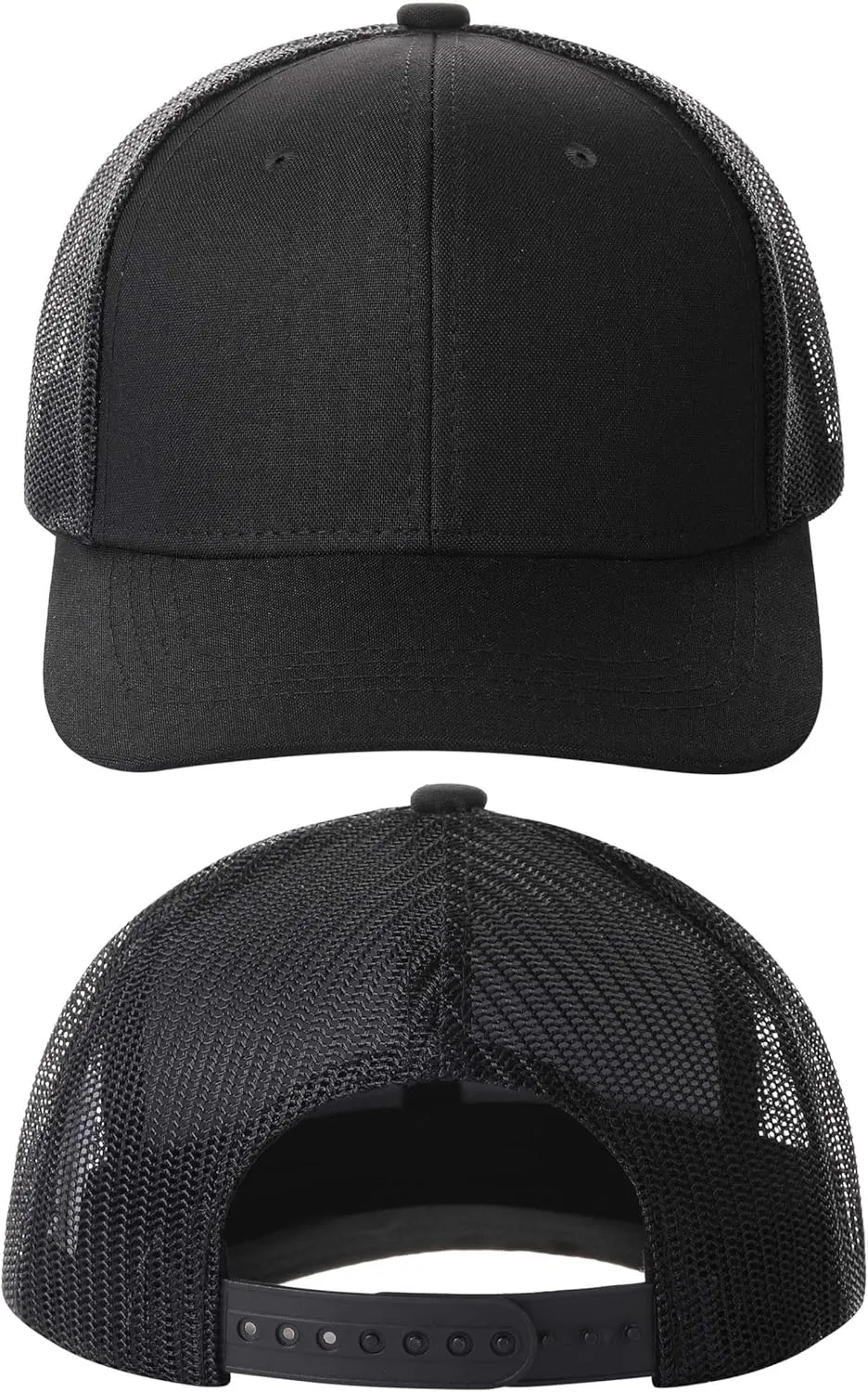 TSSGBL 2 Pack Snapback Trucker Baseball Hats Mesh Back Adjustable Blank Ball Caps for Men Women
